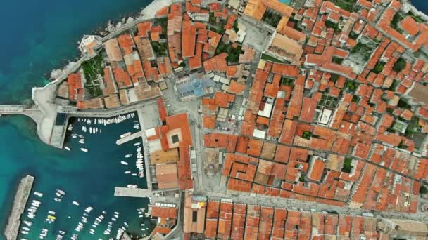 Vista Aérea Dubrovnik Ciudad Costa Sur Croacia Del Mar Adriático — Vídeos de Stock