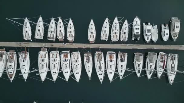 Вид Зверху Розкішні Яхти Човни Маарі — стокове відео