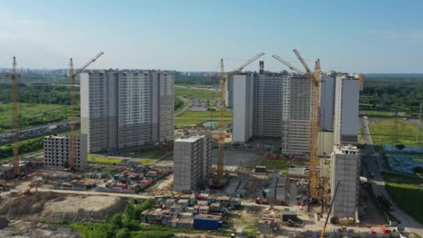 Aerial View Building Crane Buildings Construction — Video