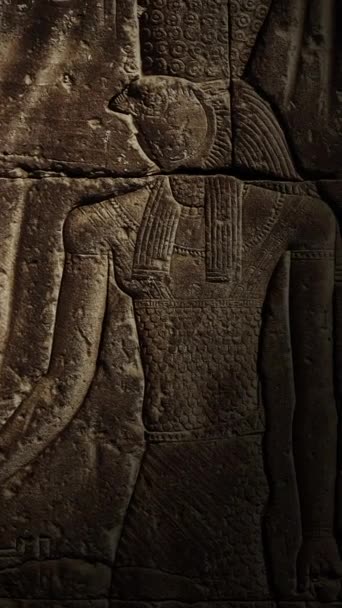 Φωτεινό Σημείο Που Κινείται Στην Αρχαία Αιγυπτιακή Γλυπτική Εικόνα Του — Αρχείο Βίντεο