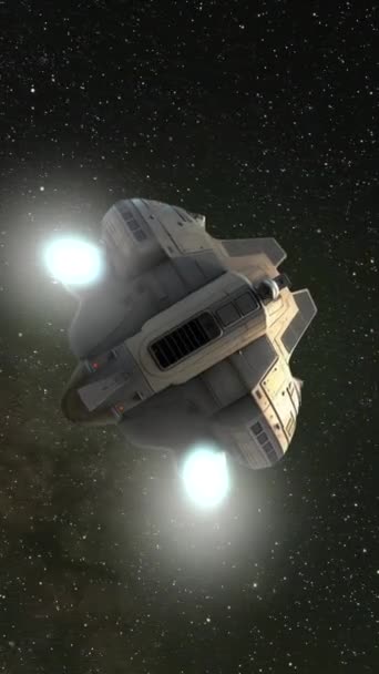 Statek Kosmiczny Lata Otwartej Przestrzeni Pośród Gwiazd Galaktyk Koncepcja Animacji — Wideo stockowe