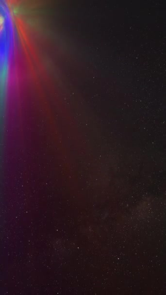 空间脉动辉光多色彩虹射线的运动背景 垂直视频4K — 图库视频影像