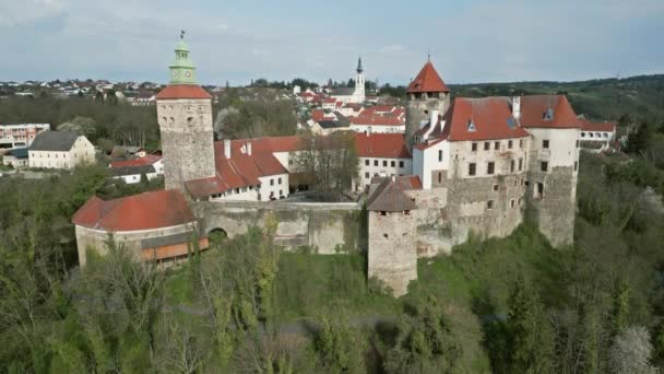 Aerial View Burg Schlaining Castle Austria Burgenland — Stock Video