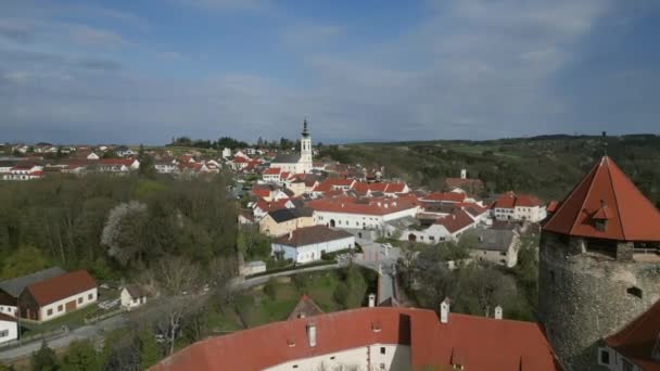 Légi Kilátás Burg Schlaining Kastély Ausztriában Burgenland — Stock videók