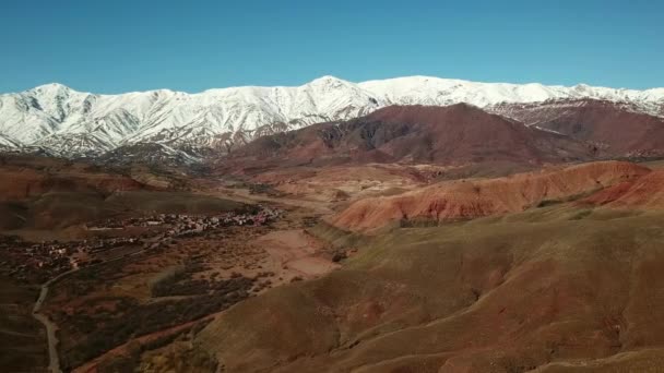 Aerial Krajobraz Gór Atlas Maroku Afryka — Wideo stockowe