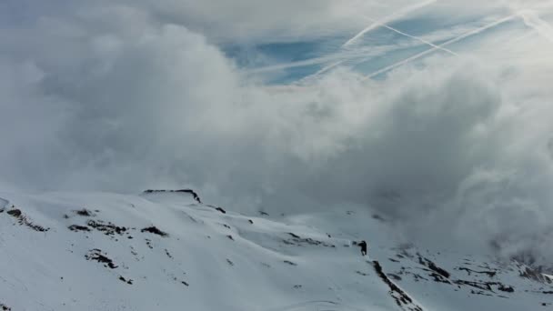 Hareketli Bulutlu Kar Dağları Manzarası Alp Dağları Avusturya — Stok video