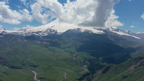 Uitzicht Vanuit Lucht Elbrus Noord Kaukasus Rusland — Stockvideo