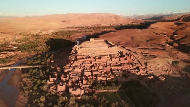 Letecký Pohled Kasbah Ait Ben Haddou Pohoří Atlas Maroko — Stock video
