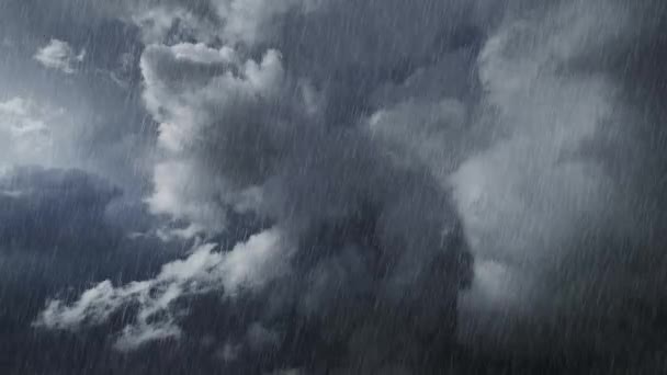 Nuvens Tempestade Escura Dramáticas Chuvas Fortes — Vídeo de Stock