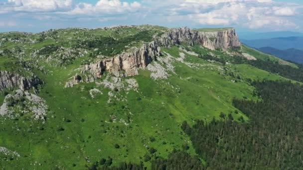 Letni Krajobraz Płaskowyżem Klifowym Kaukazie Rosja Panorama — Wideo stockowe