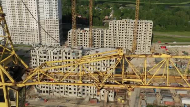 Aerial View Building Crane Buildings Construction — 비디오