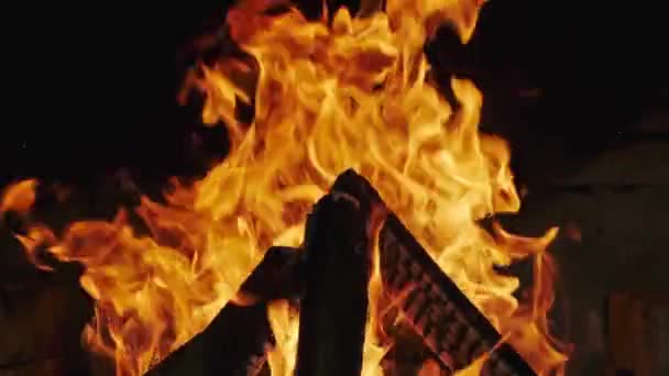 Hořící Oheň Uhlí Plamen Krbu Zpomalený Pohyb — Stock video