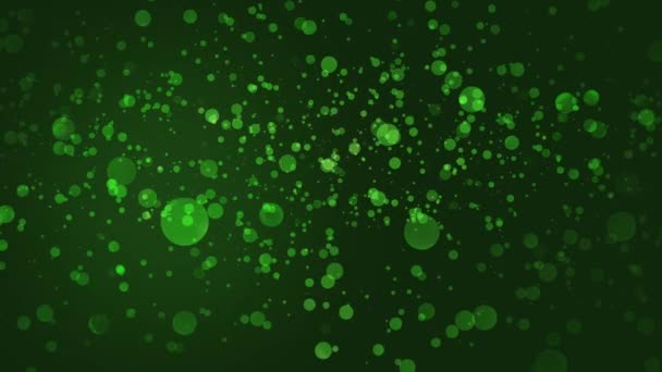 Partículas Lentas Verdes Brilhantes Fundo Animação Cgi Abstrato — Vídeo de Stock