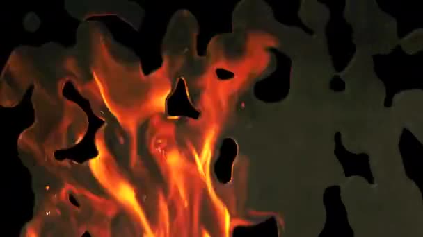 Abstrakter Hintergrund Fließenden Flüssigen Metalls Mit Feuerflammenreflexion Hintergrund Cgi Animation — Stockvideo