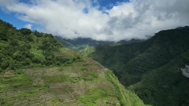 Uitzicht Vanuit Lucht Het Pittoreske Batad Rice Terraces Provincie Ifugao — Stockvideo