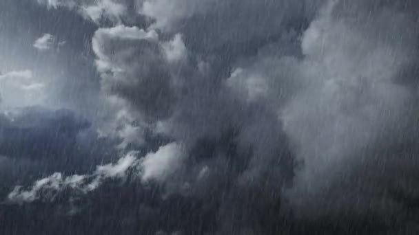 Nuvens Tempestade Escura Dramáticas Chuvas Fortes — Vídeo de Stock