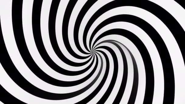 Abstrakter Hintergrund Mit Endlosen Schwarz Weißen Hypnotischen Spiralen Nahtlose Schleife — Stockvideo