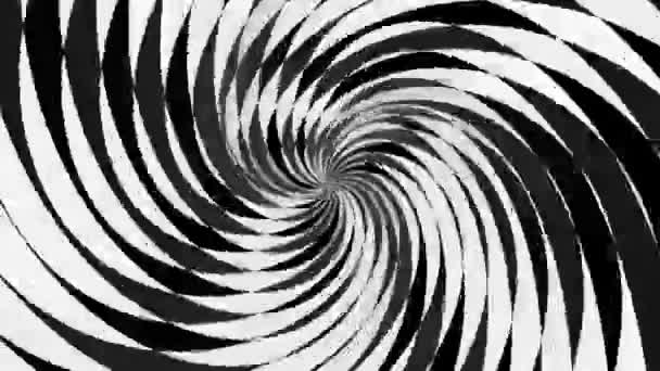 Streszczenie Tła Szybkim Mruganiem Niekończącą Się Czarno Białą Hipnotyzującą Spiralą — Wideo stockowe