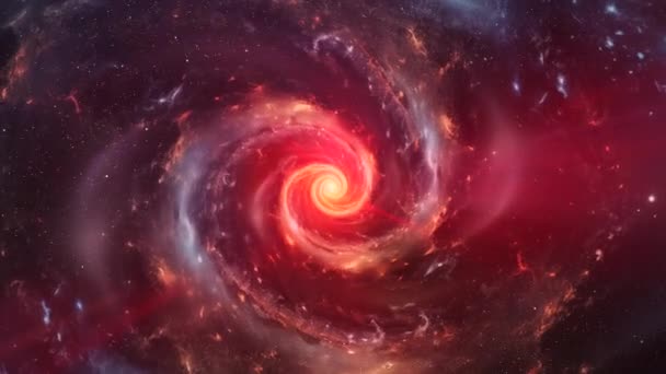 Galaxia Espiral Espacio Animación Espacial Nebulosa Giratoria — Vídeos de Stock