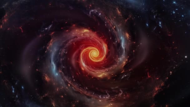 Galáxia Espiral Espaço Animação Espacial Nebulosa Rotativa — Vídeo de Stock