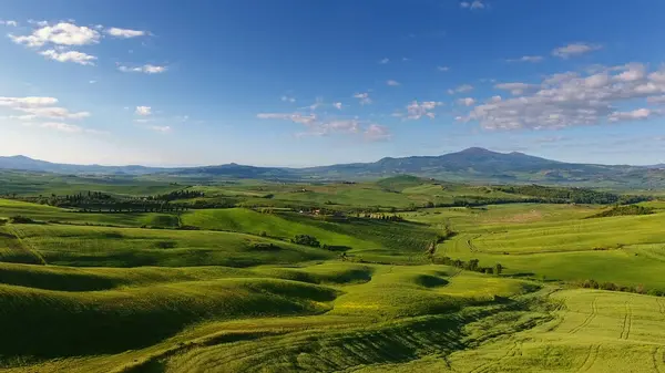 Tuscany Aerial Landscape Farmland Hill Country Evening Italy Europe — Stock Photo, Image