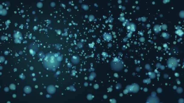 Brillantes Partículas Lentas Azules Fondo Abstracto Animación Cgi — Vídeos de Stock