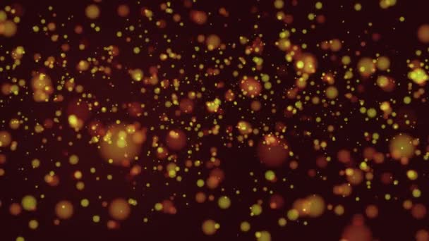 Brillantes Partículas Lentas Rojas Amarillas Fondo Animación Cgi Abstracto — Vídeos de Stock