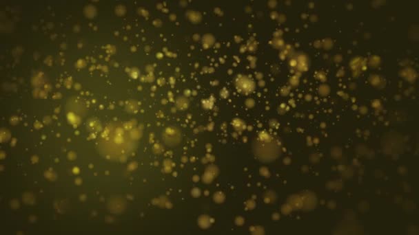 Partículas Lentas Amarillas Brillantes Fondo Animación Cgi Abstracto — Vídeos de Stock
