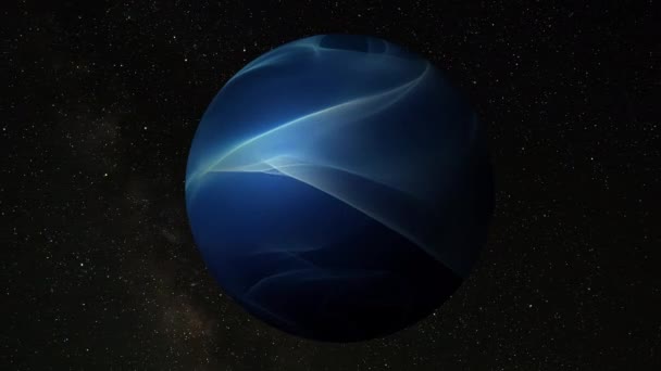 Abstrakte Blaue Glühkugel Wissenschaftlicher Hintergrund Digitale Technologie Planetenstruktur Weltraum — Stockvideo