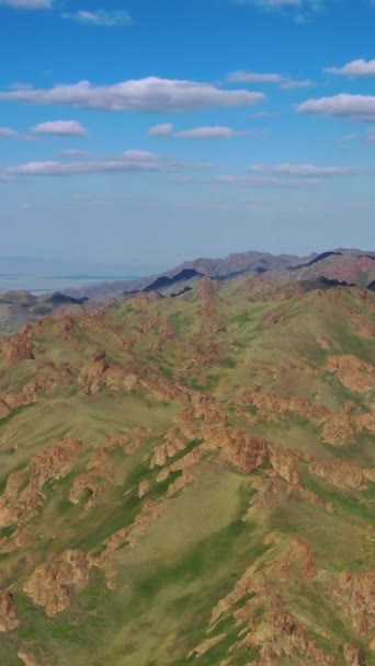Yol Vadisi Moğolistan Daki Dağların Hava Manzarası Dikey Video — Stok video
