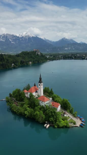 마리아의 가정의 교회와 블레드 호수의 슬로베니아 비디오 — 비디오