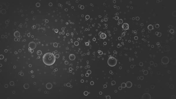 Блестящие Серые Медленные Частицы Пузырька Абстрактный Cgi Анимационный Фон — стоковое видео