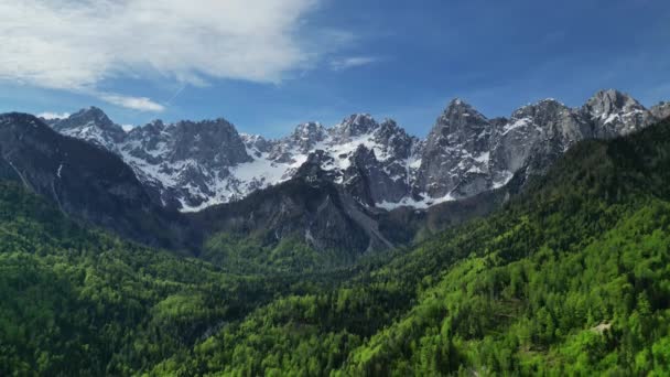 Aerial View Breathtaking Peaks Triglav Mountain Julian Alps Triglav National — Stock Video