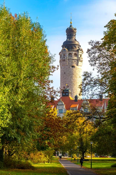 Leipzig New Town Hall Neues Rathaus Town Hall Tower Rathausturm — Stock Photo, Image