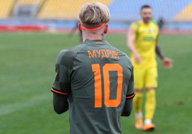 Uzhhorod, Ukraine - November 19, 2022: Mykhailo Mudryk of Shakhtar Donetsk reacts during the VBET Ukrainian Premier League game against SC Dnipro-1 at Avanhard stadium in Uzhhorod, Ukraine