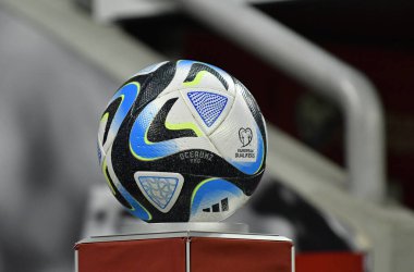 Leverkusen, Almanya - 20 Kasım 2023: UEFA EURO 2024 UEFA EURO Stadyumu 'nda oynanan UEFA 2024 ön eleme maçı sırasında Ukrayna - İtalya' nın Bayena Stadyumu 'nda oynanan Ukrayna - UEFA Oceaunz Pro