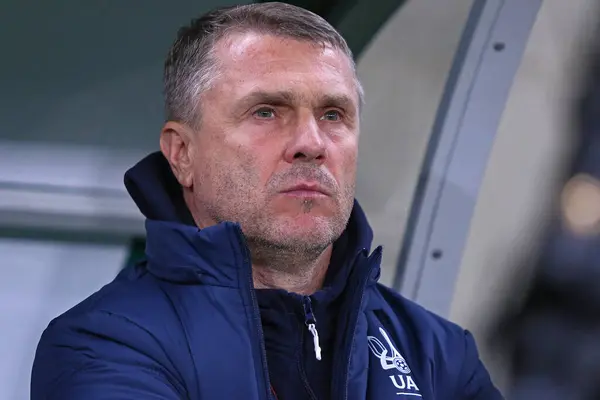 Wroclaw Poland March 2024 Ukrainian Manager Serhiy Rebrov Looks Uefa Royalty Free Stock Images