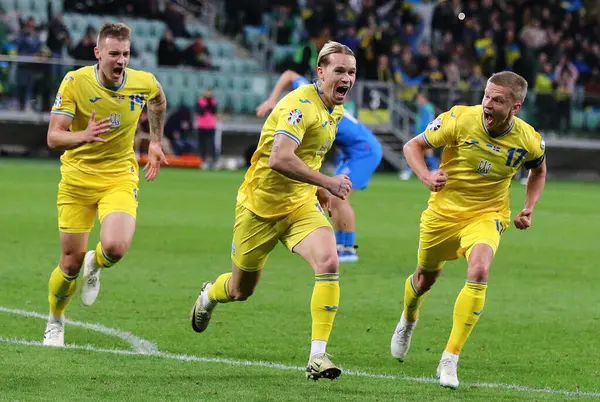 Wroclaw Poland March 2024 Mykhailo Mudryk Ukraine Celebrates Scored Goal Stock Picture
