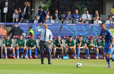 Berlin, Almanya - 29 Haziran 2024: İtalyan teknik direktör Luciano Spalletti, Almanya 'nın başkenti Berlin' deki Olympiastadion 'da oynanan 16..