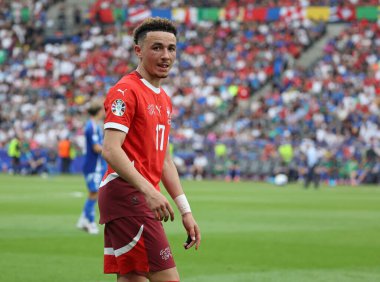 Berlin, Almanya - 29 Haziran 2024: İsviçre 'li Ruben Vargas, Almanya' nın başkenti Berlin 'deki Olympiastadion' da oynanan 16 maçlık İsviçre - 16.