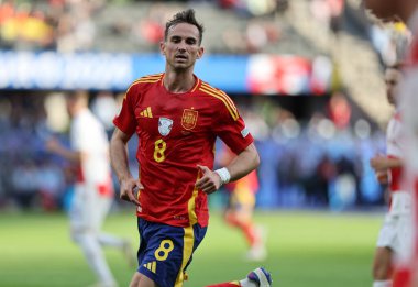 Berlin, Almanya - 15 Haziran 2024: UEFA EURO 2024 grup maçında İspanya - Almanya 'nın başkenti Berlin' deki Olympiastadion 'da oynanan İspanya - Fabian Ruiz