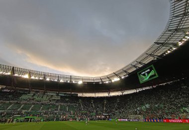 Wroclaw, Polonya - 28 Mayıs 2025: UEFA Konferans Ligi final maçı sırasında Wroclaw 'daki Stadion Wroclaw' ın genel görünümü