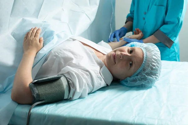 Female Patient Operating Room Hospital Ready Cesarean Section — Foto de Stock