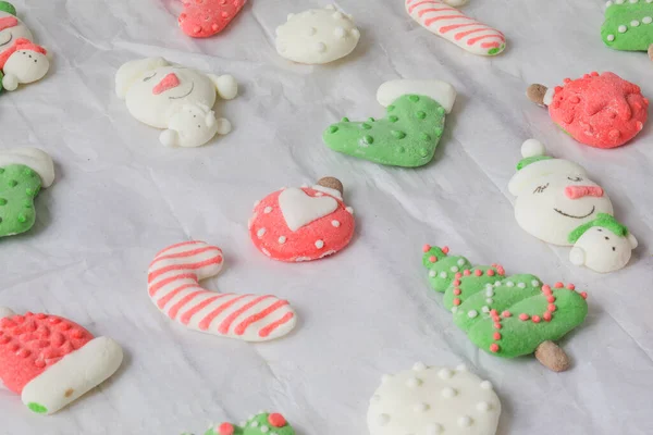 Natale Decorato Marshmallow Fatti Casa Vista Dall Alto — Foto Stock
