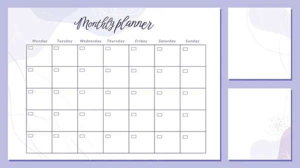 Simple Printable Weekly Planner Template Vector Daily Sheets Schedul Week — Vettoriale Stock