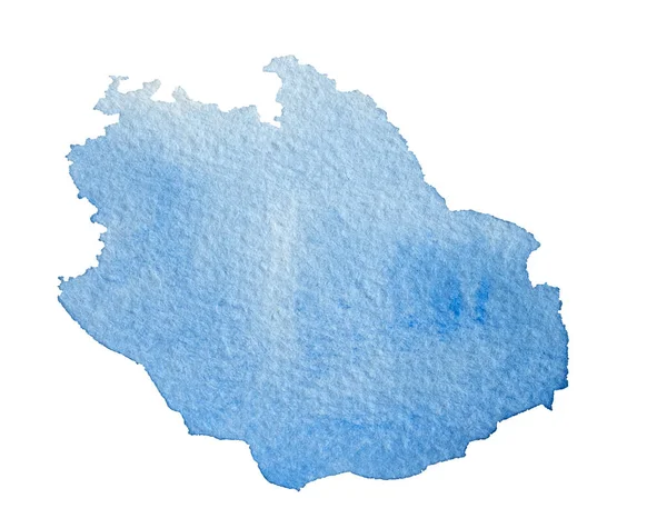 Σύγχρονη Καλλιτεχνική Μπλε Αφηρημένη Κηλίδα Υδατογραφία Απομονώνονται Λευκό Φόντο — Φωτογραφία Αρχείου