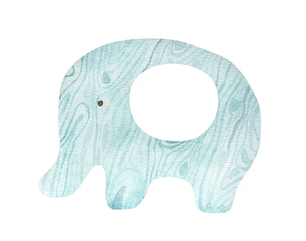 Образовательный Деревянный Игрушечный Слон Детской Акварельной Живописи Эко Натуральная Игрушка — стоковое фото