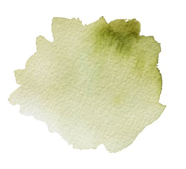 Contemporary artistic green abstractive spot watercolor isolated on a white background
