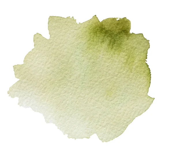 Современное Художественное Зеленое Абстрактное Пятно Акварели Изолированы Белом Фоне — стоковое фото