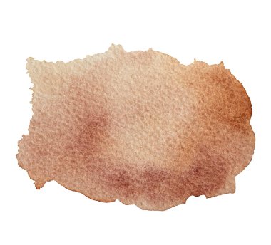 Contemporary artistic Brown abstractive watercolor isolated on a white background